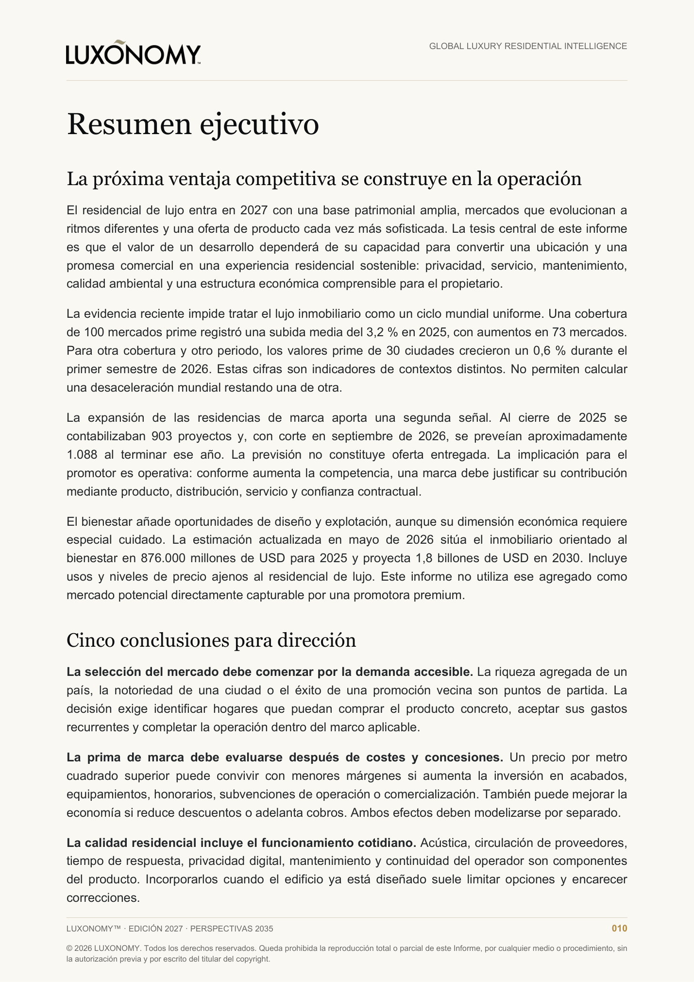 Página real del resumen ejecutivo del informe.